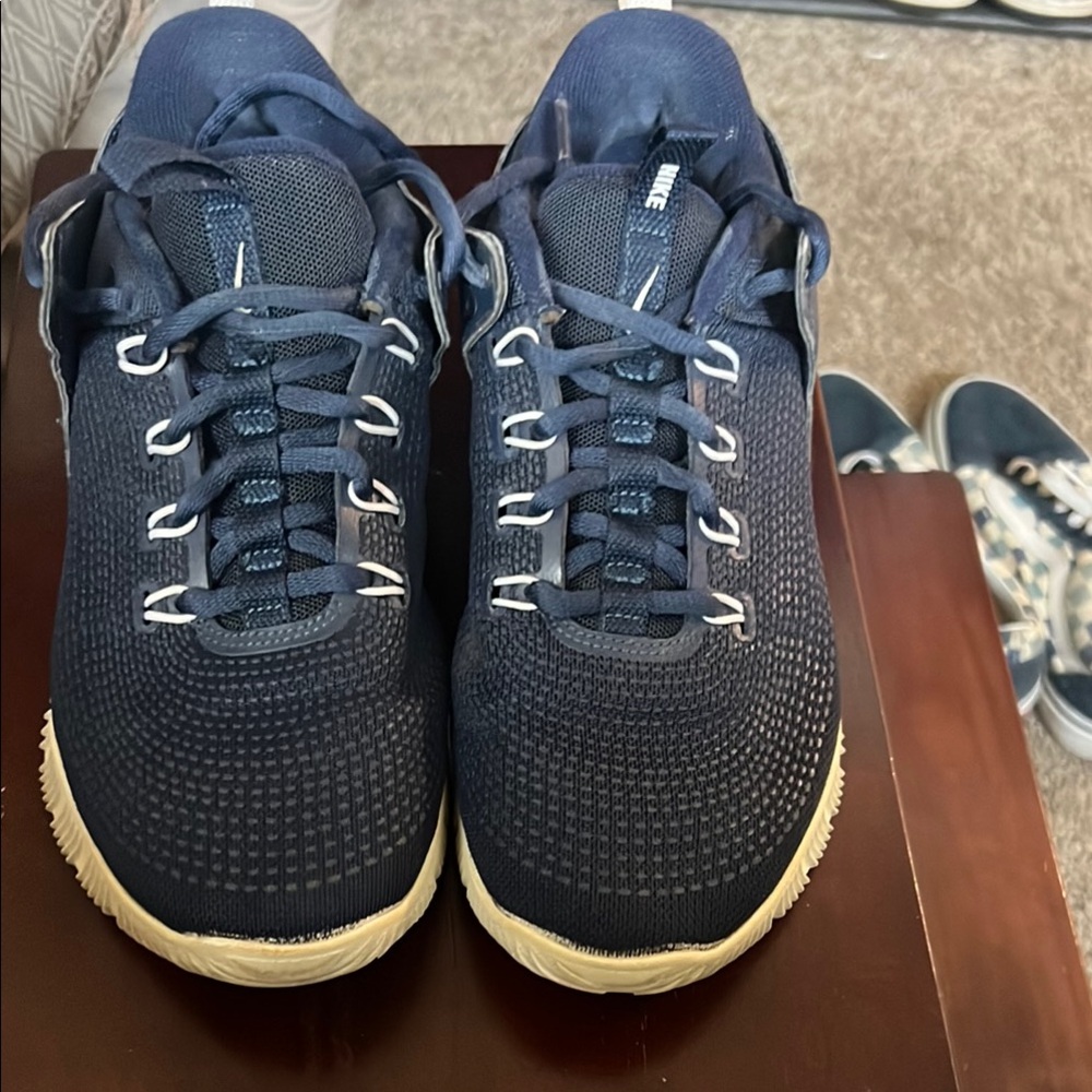 Nike Blue and White Athletic Shoes with Breathable Design